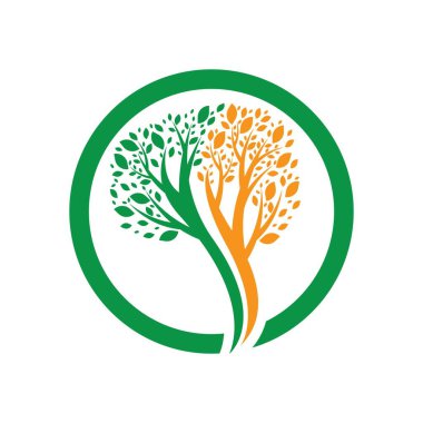 Ağaç yaprak vektör logo tasarımı