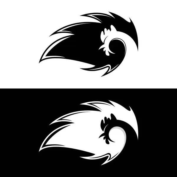 Rooster and fire logo