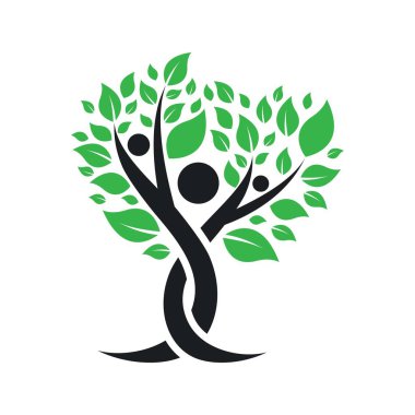 Ağaç logo vektör simgesi tasarımı