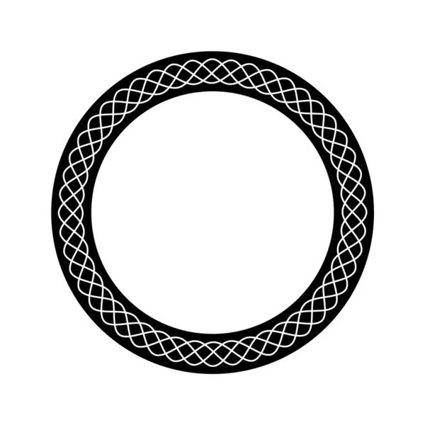 Cirkel Abstracte Design Grens Met Golven Vectorembleem Illustratie — Stockvector