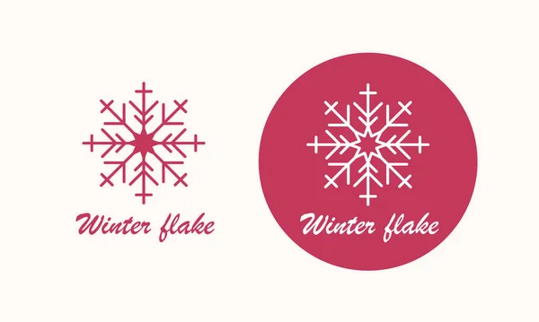 Логотип Колекції Сніжинок Сніжинка Опинилася Ізольованому Тлі Різдвяний Червоний Ікона — стоковий вектор
