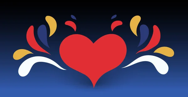 Färg Koncept Happy Valentines Day Horisontella Web Banner Modern Kreativ Royaltyfria illustrationer