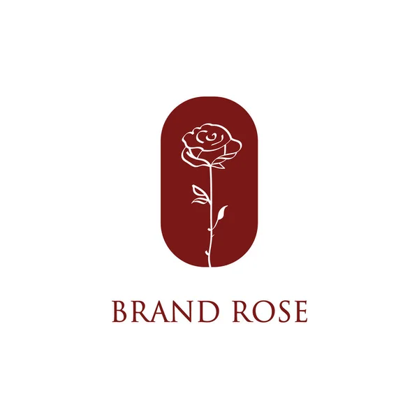 Minimal Gül Çiçeği Logosu Tasarımı Logo Spa Güzellik Salonu Dekorasyon Stok Vektör