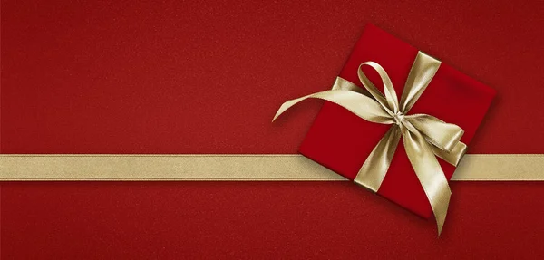 Leere Geschenk Grußkarte Mit Geschenk Box Geschenk Und Hell Glänzende — Stockfoto