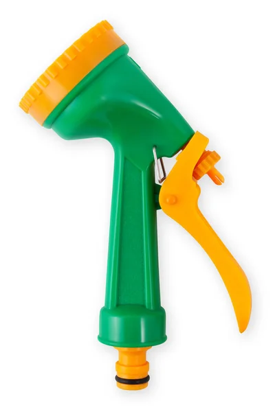 Garden Hose Pipe Spray Gun Πράσινο Και Πορτοκαλί Χρώμα Κορυφαία — Φωτογραφία Αρχείου
