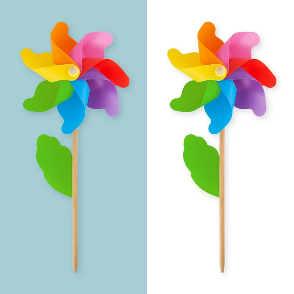 Pinwheel Colores Concepto Primavera Exterior Divertido Juguete Colores Arcoíris Para — Foto de Stock