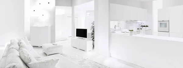 Soggiorno Cucina Home Open Space Moderno Interior Design Con Arredi — Foto Stock