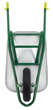 El arabası beyaz arka planda izole edilmiş. Bahçe aletleri sebze bahçesi işi ya da çimenlik ve bitki bakımı için. Bahar konsepti, online alışveriş için reklam afişi