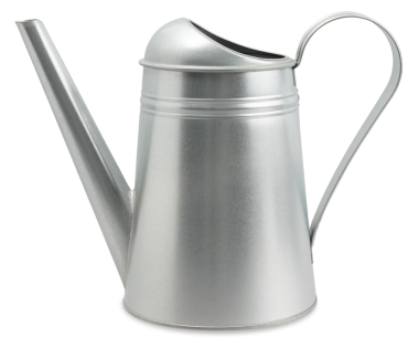 Metal klasik WatMetal Su Kutusu, beyaz arka planda izole edilmiş, bahar zamanı ev bahçesi ya da sebze bahçesi ve bitkiler için konsept, kırpma yolu ile beyaz arka planda izole edilmiş, ev bahçesi ya da vege için bahar zamanı konsepti