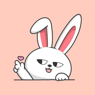 Rabbit Hiding in the Ground - Cute Bunny Hide Cartoon Vector