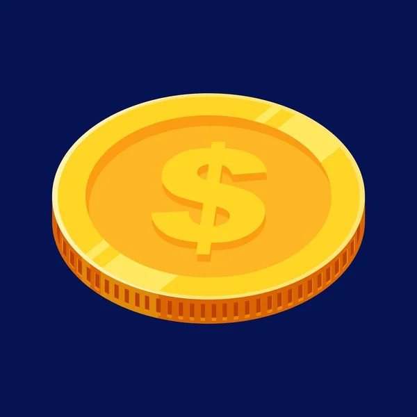 Dollar Coin Gold Vector — Stock Vector