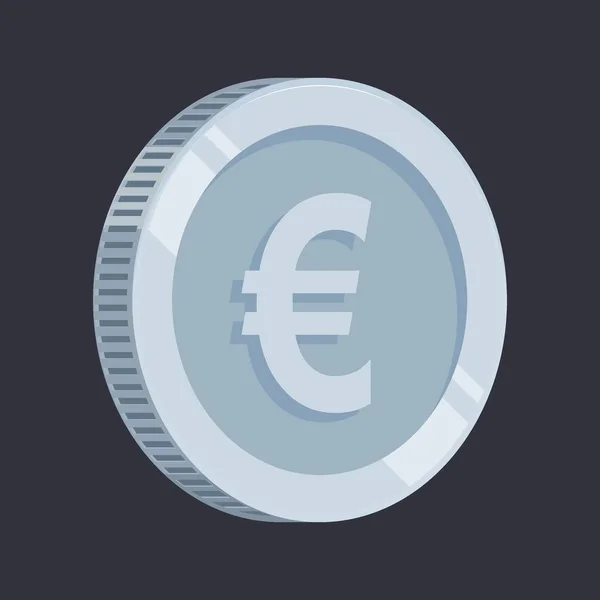 Monnaie Euro Argent Money Vector — Image vectorielle