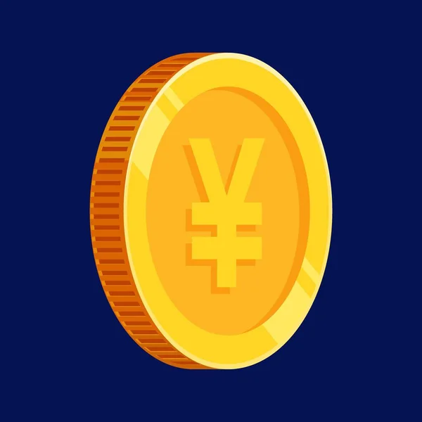 Yen Mynt Guld Japan Pengar Vector — Stock vektor