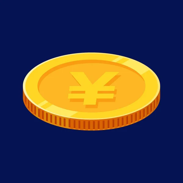 Yen Coin Gold Japán Pénzvektor — Stock Vector