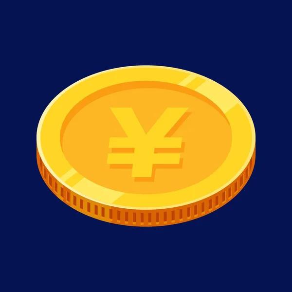 Yen Mynt Guld Japan Pengar Vector — Stock vektor