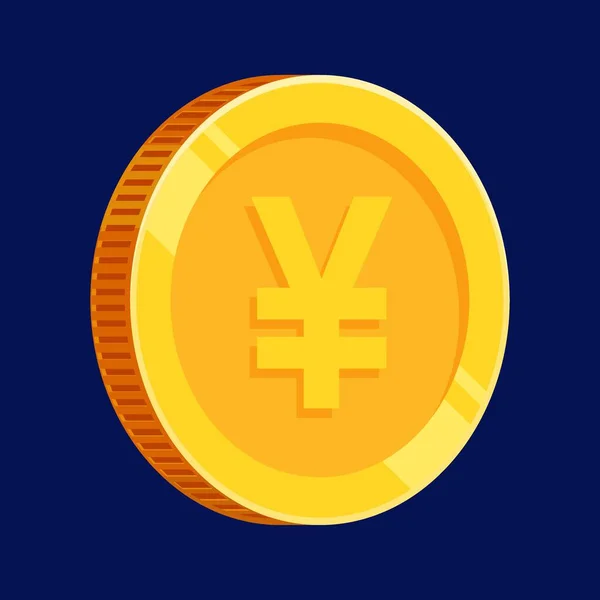 Yen Moeda Ouro Japão Vetor Dinheiro — Vetor de Stock