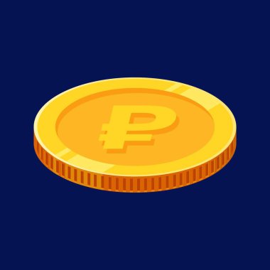 Ruble Bozuk Para Rus Rublesi Altın Para Vektörü