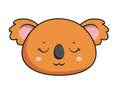 Koala Hayal Kırıklığı Yüzü Kahverengi Koala Etiketi Kawaii tecrit edildi