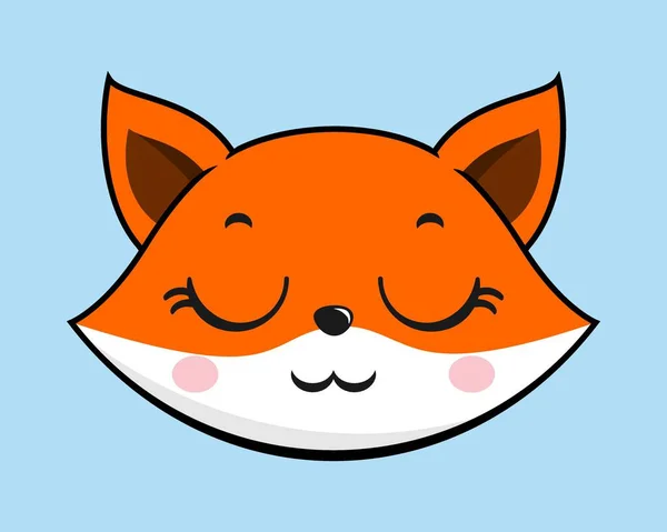 Fox Teleurgestelde Face Head Kawaii Sticker — Stockvector