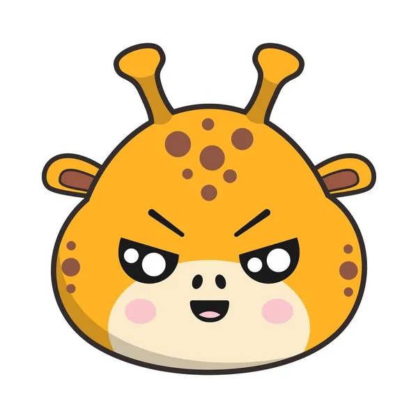 Giraffe Unamused Face Sticker Emoticon Kopf Isoliert — Stockvektor