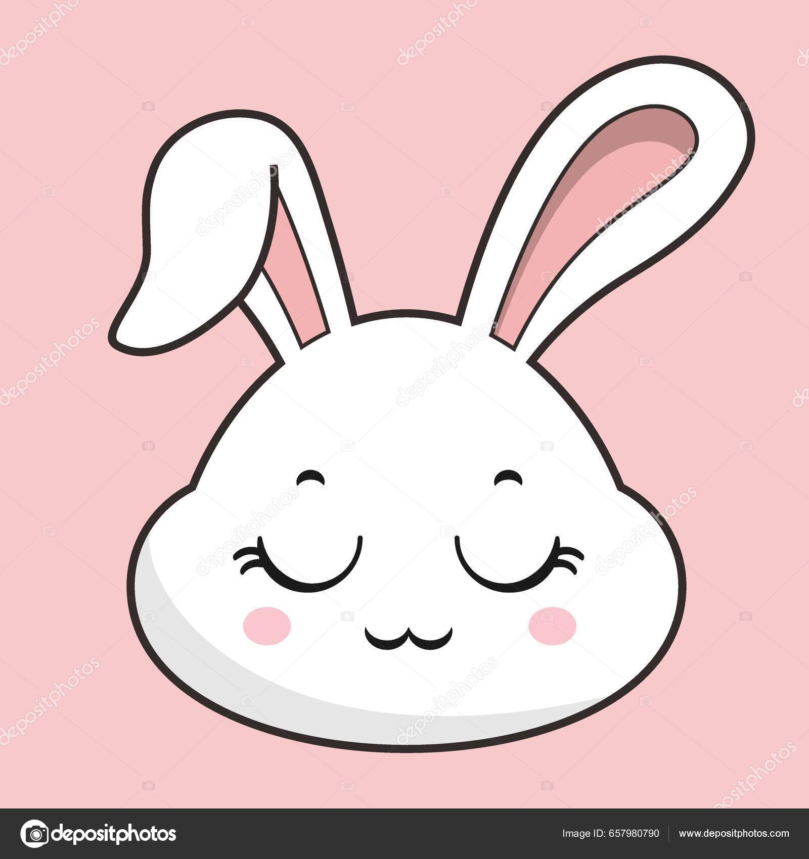 Bunny emoji heart eye 01 Royalty Free Vector Image