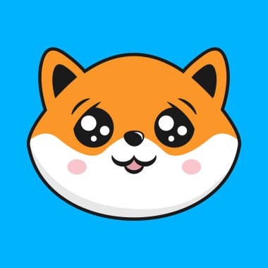 Shiba Inu Köpeği Üzgün Surat Kawaii çıkartması