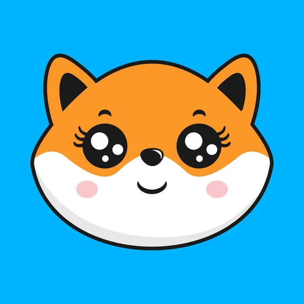 Shiba Inu Hond Glimlach Hoofd Kawaii Sticker — Stockvector