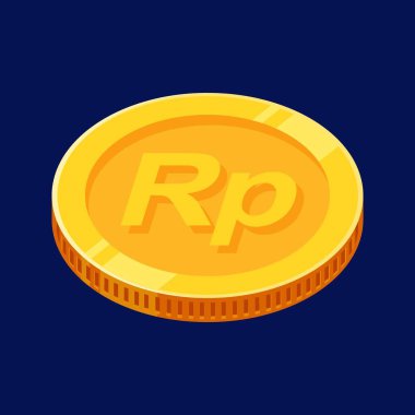 Rupiah Altın Para IDR Endonezya Para Vektörü