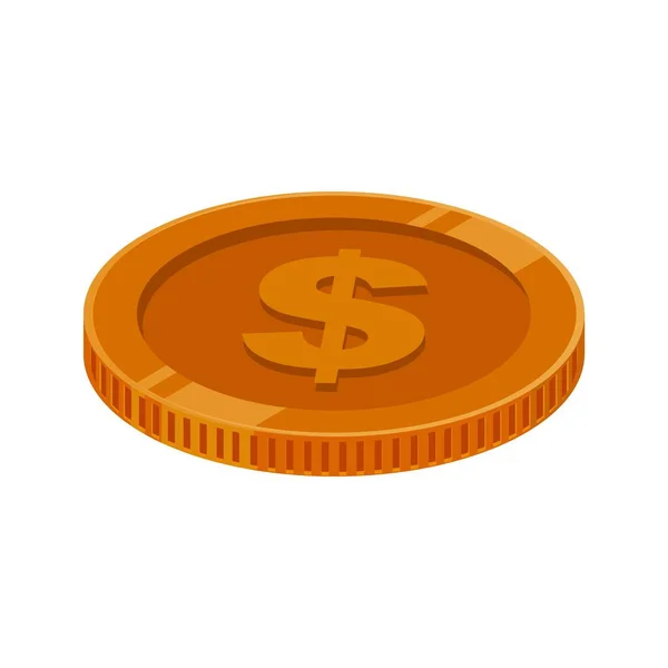 Moeda Dólar Americano Bronze Vector — Vetor de Stock