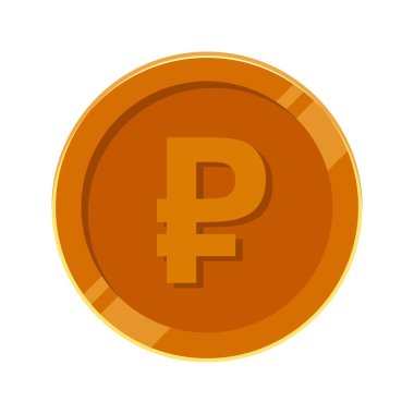 Ruble Bozuk Para Bronz Rus Rublesi Bakır Para Vektörü