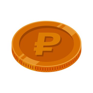 Ruble Bozuk Para Bronz Rus Rublesi Bakır Para Vektörü