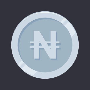 Naira Nijerya Parası Gümüş Para Teneke Vektörü