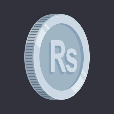 Pakistan Rupisi Gümüş Para Teneke Vektörü