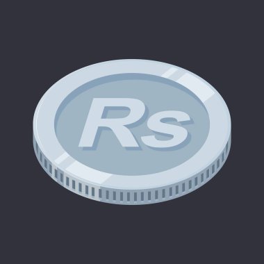 Pakistan Rupisi Gümüş PKR Para Kalay Vektörü