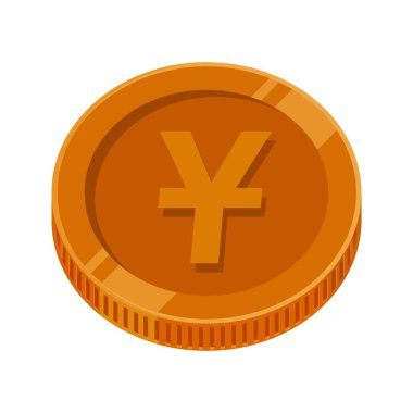 Yuan China Bronz Madeni Para Vektörü İllüstrasyonu
