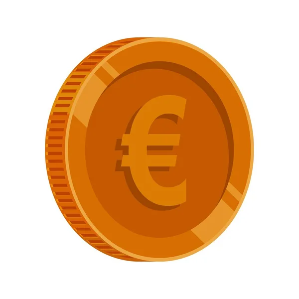 Euro Érme Bronz Pénz Vektor — Stock Vector