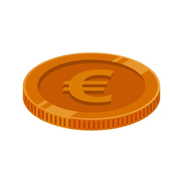 Moneda Euro Vector Dinero Bronce — Archivo Imágenes Vectoriales