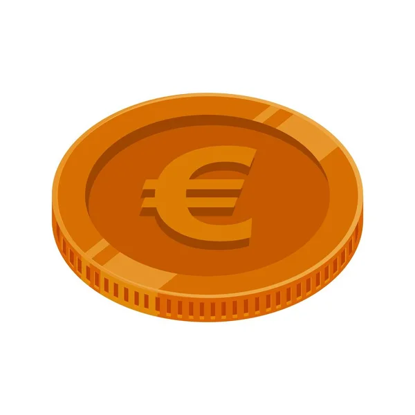 Euro Coin Bronze Money Vector — Stock Vector