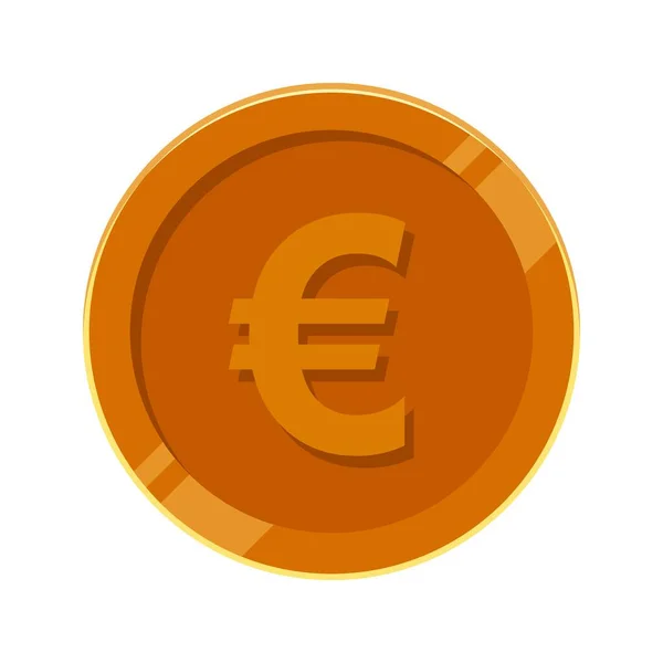 Euro Coin Bronze Money Vector — Stock Vector