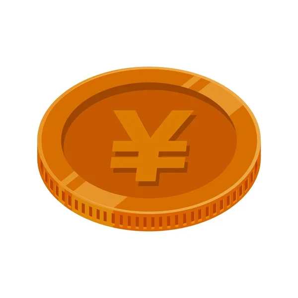 Yen Münze Bronze Japan Money Vector — Stockvektor