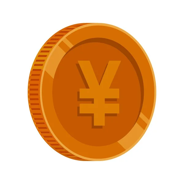 Yen Moneta Bronzo Yen Vector Giapponese — Vettoriale Stock