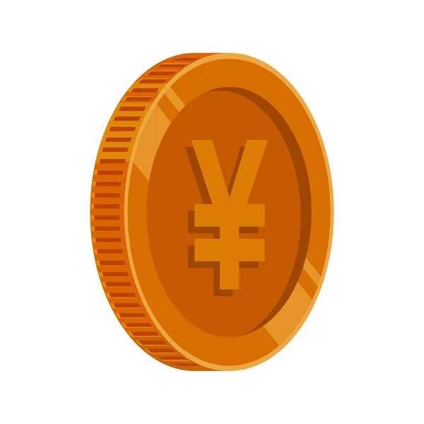 Yen Bronze Coin Japanese Yen Vector — стоковий вектор