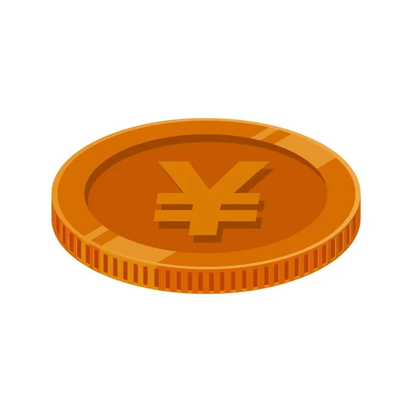 Yen Coin Bronz Japán Pénzvektor — Stock Vector