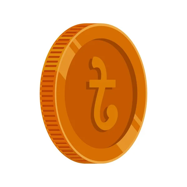 Taka Bangladesh Monnaie Bronze Vecteur Cuivre — Image vectorielle