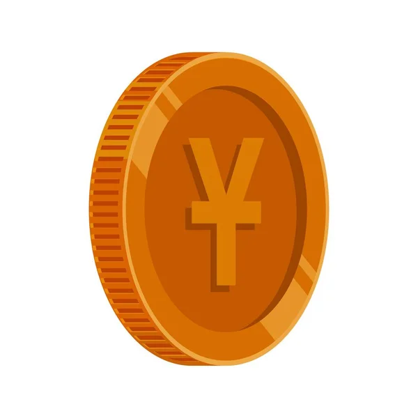 Yuan Chine Bronze Cuivre Coin Vecteur — Image vectorielle