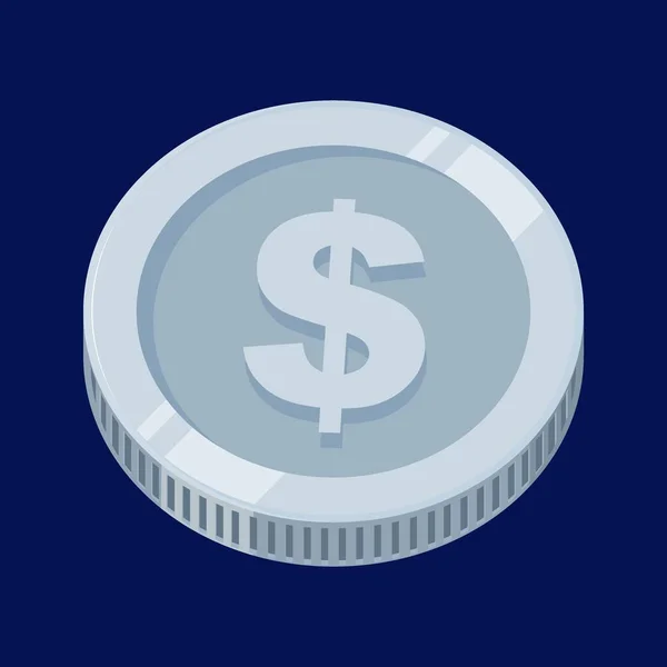 Αργυρό Νόμισμα Δολαρίων Ηπα Διάνυσμα — Διανυσματικό Αρχείο