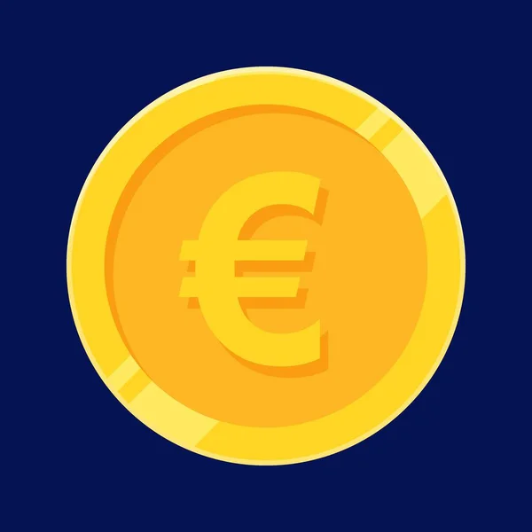 Moneda Euro Vector Dinero Oro — Vector de stock