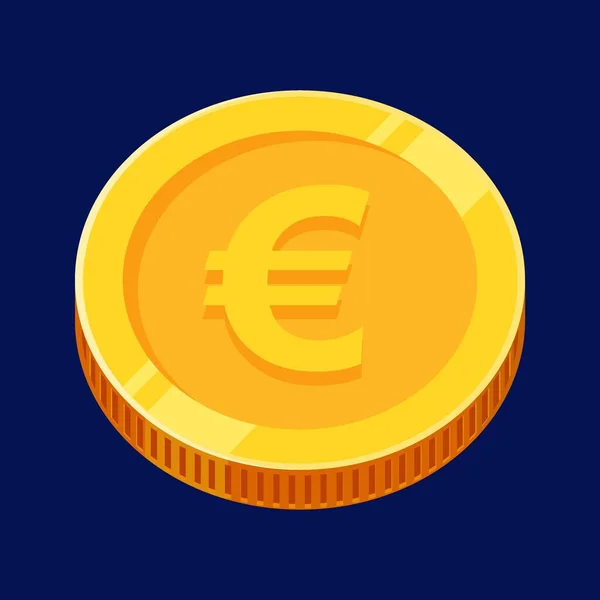 Euro Gold Coin Money Vector — Stock Vector