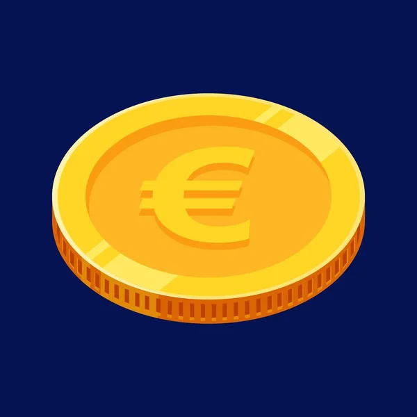 Złota Moneta Euro Wektor Pieniądza — Wektor stockowy