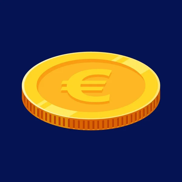 Moneda Euro Vector Dinero Oro — Vector de stock